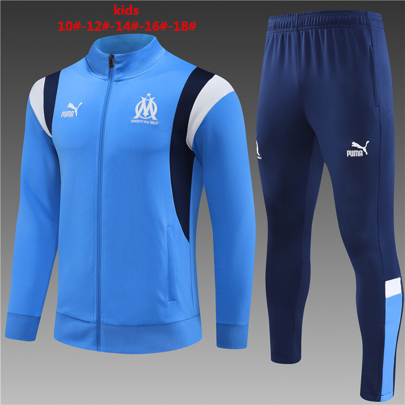 Marseille 23-24 Kids Jacket Training Tracksuit - Light Blue